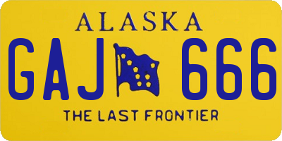 AK license plate GAJ666