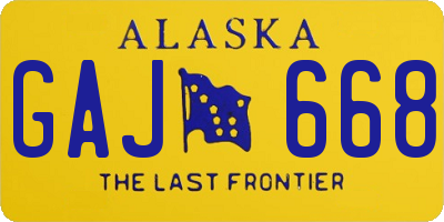 AK license plate GAJ668