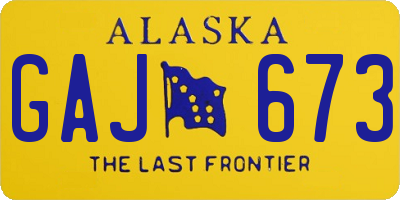 AK license plate GAJ673