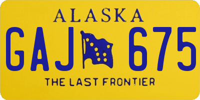AK license plate GAJ675