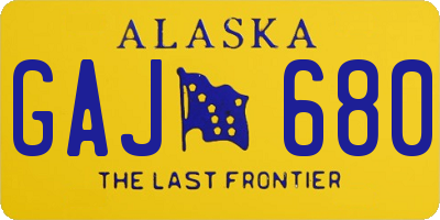 AK license plate GAJ680