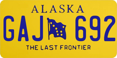 AK license plate GAJ692