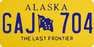 AK license plate GAJ704