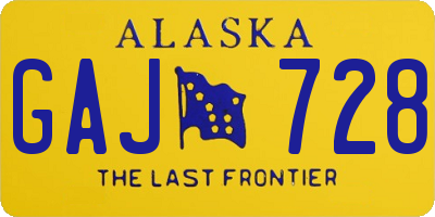 AK license plate GAJ728