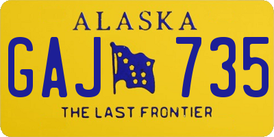 AK license plate GAJ735