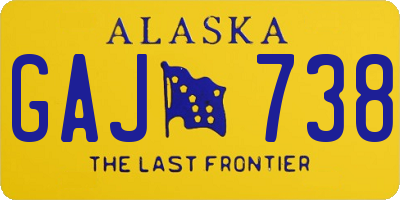 AK license plate GAJ738