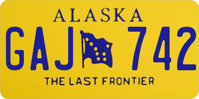 AK license plate GAJ742