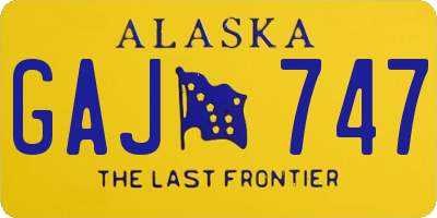AK license plate GAJ747