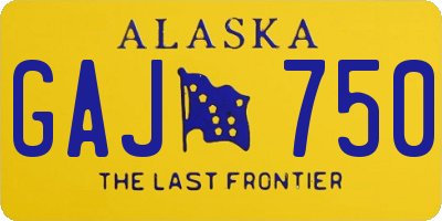 AK license plate GAJ750