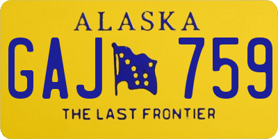 AK license plate GAJ759