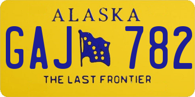 AK license plate GAJ782