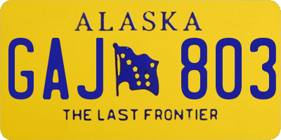 AK license plate GAJ803