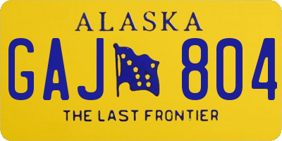 AK license plate GAJ804