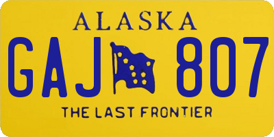 AK license plate GAJ807