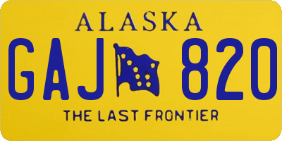 AK license plate GAJ820