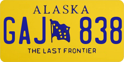 AK license plate GAJ838