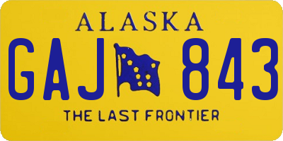 AK license plate GAJ843
