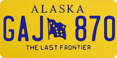AK license plate GAJ870