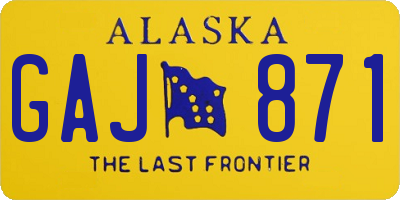 AK license plate GAJ871