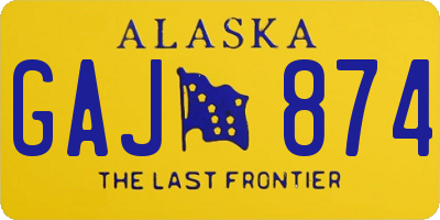 AK license plate GAJ874