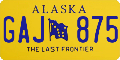 AK license plate GAJ875
