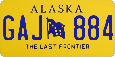 AK license plate GAJ884
