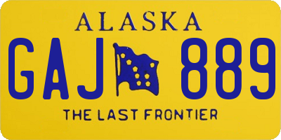 AK license plate GAJ889