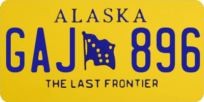 AK license plate GAJ896