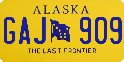AK license plate GAJ909