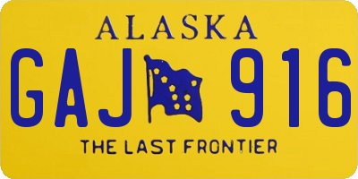 AK license plate GAJ916