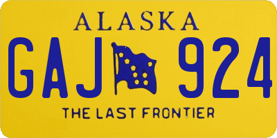 AK license plate GAJ924