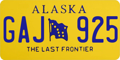 AK license plate GAJ925