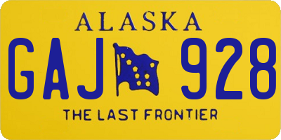 AK license plate GAJ928