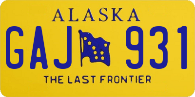 AK license plate GAJ931