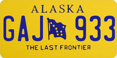 AK license plate GAJ933