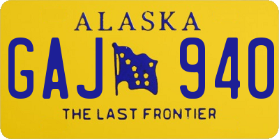 AK license plate GAJ940