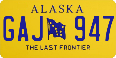 AK license plate GAJ947