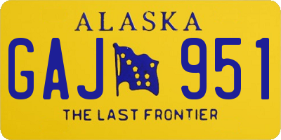 AK license plate GAJ951