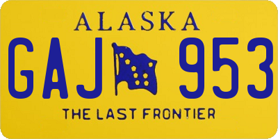AK license plate GAJ953