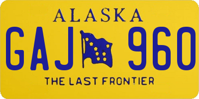 AK license plate GAJ960