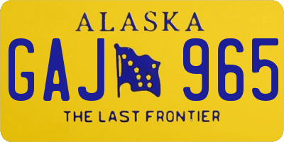 AK license plate GAJ965