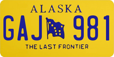 AK license plate GAJ981