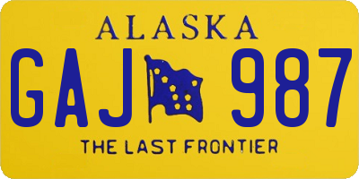 AK license plate GAJ987