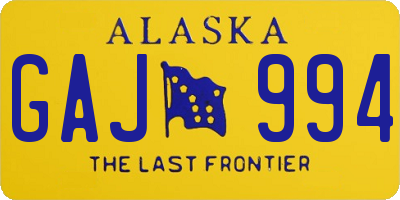 AK license plate GAJ994
