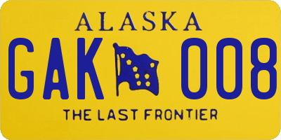 AK license plate GAK008