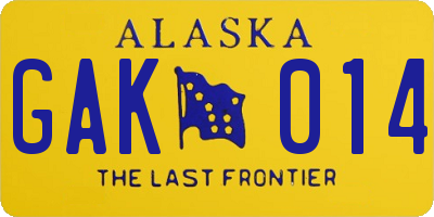 AK license plate GAK014