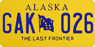 AK license plate GAK026