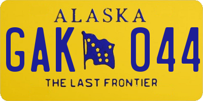 AK license plate GAK044