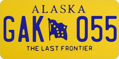 AK license plate GAK055