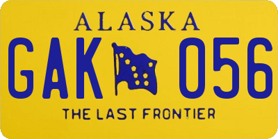AK license plate GAK056